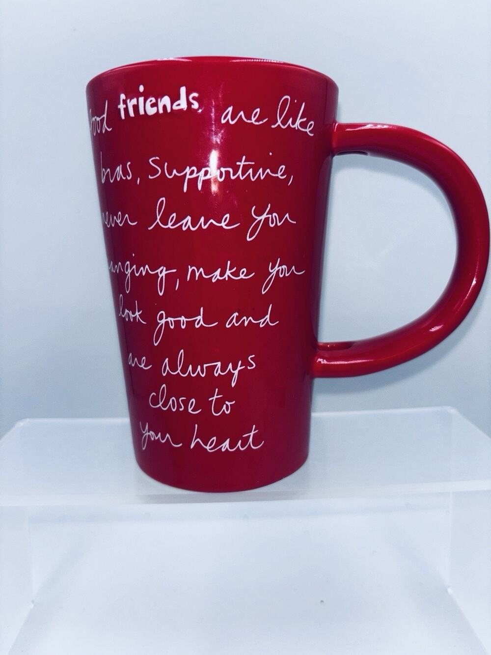 Good Friends are Like Bras Red w White Interior Coffee Mug Sandra Magsamen 5.5"